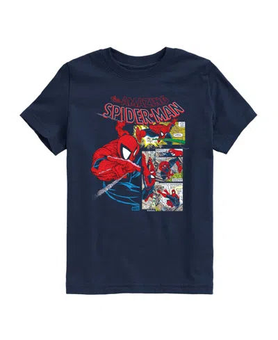 Marvel Kids' Spider-man Comic Book Youth Boys' 8-20 Short-sleeve Graphic T-shirt In Blue