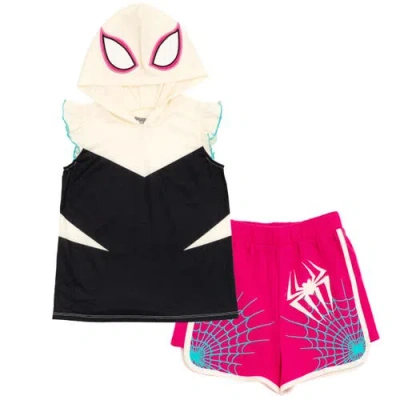 Marvel Kids'  Spider-man Cosplay 2-piece Sleeveless Hoodie And Shorts Set In Multi