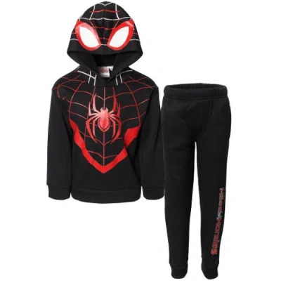 Marvel Kids'  Spider-man Cosplay Fleece Hoodie And Pants Set In Black