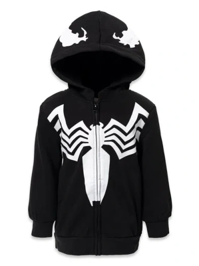 Marvel Kids'  Spider-man Cosplay Fleece Zip-up Hoodie In Black