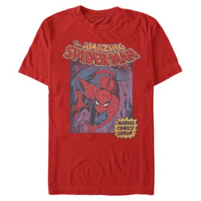 Marvel: Spider-man Marvel Spider-man Distressed Amazing Spider  Graphic T-shirt In Red