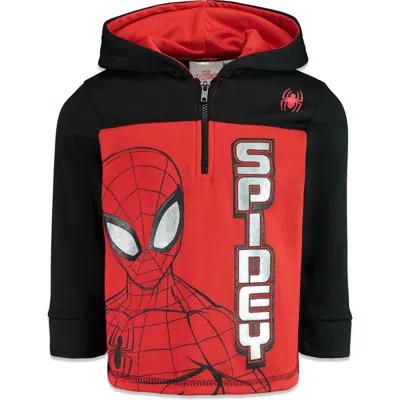 Marvel Kids'  Spider-man Fleece Quarter-zip Hoodie In Multi
