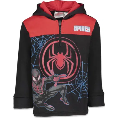 Marvel Kids'  Spider-man Fleece Quarter-zip Hoodie In Multi