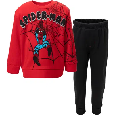 Marvel Kids'  Spider-man Fleece Sweatshirt And Joggers Set In Red