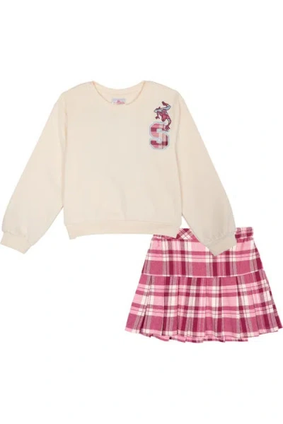 Marvel Kids'  Spider-man Fleece Sweatshirt And Pleated Skirt Set In Multi