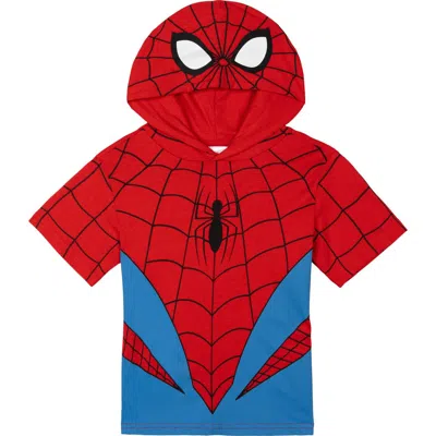 Marvel Kids'  Spider-man Hooded T-shirt In Red