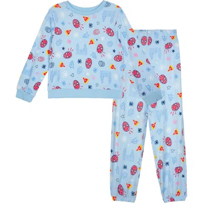 Marvel Kids'  Spider-man Loungewear 2-piece Sweatshirt And Pants Set In Blue