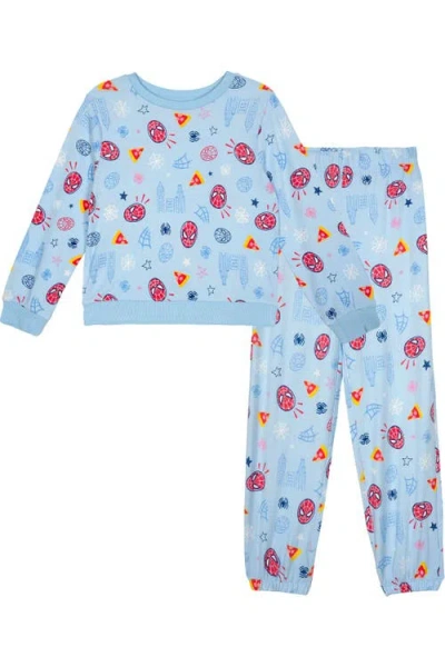 Marvel Babies'  Spider-man Loungewear 2-piece Sweatshirt And Pants Set In Blue