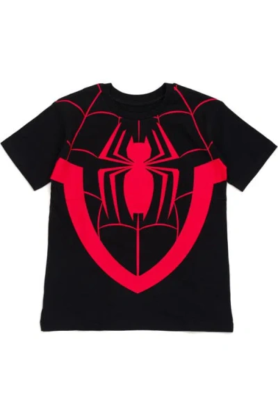 Marvel Kids'  Spider-man Short Sleeve T-shirt In Black