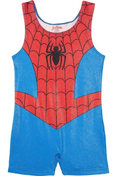 Marvel Kids'  Spider-man Sleeveless Gymnastics Romper In Blue