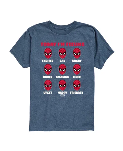 Marvel Kids' Spider-man Today I'm Feeling Moods Youth Boys' 8-20 Short-sleeve Graphic T-shirt In Blue