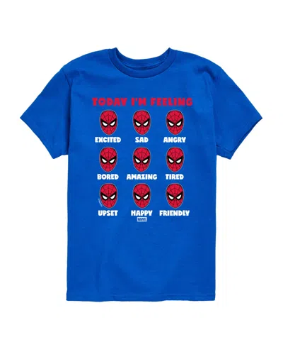 Marvel Kids' Spider-man Today I'm Feeling Moods Youth Boys' 8-20 Short-sleeve Graphic T-shirt In Blue