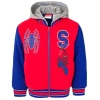 Marvel Kids'  Spider-man Varsity Hooded Bomber Jacket In Red