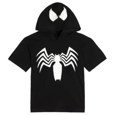 Marvel Spider-man Venom Cosplay Hooded T-shirt In Black