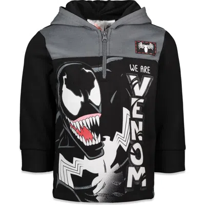 Marvel Kids'  Spider-man Venom Fleece Quarter-zip Hoodie In Black