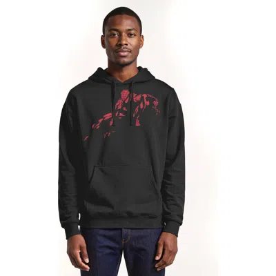 Marvel: Spider-man Marvel Spider-man Vintage Red Wraith Shadow Pose Pull Over Hoodie In Black