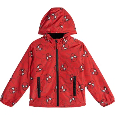 Marvel Kids'  Spider-man Zip-up Hooded Jacket In Red