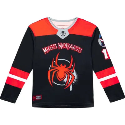 Marvel Spider-verse Hockey Jersey In Charcoal Miles Morales