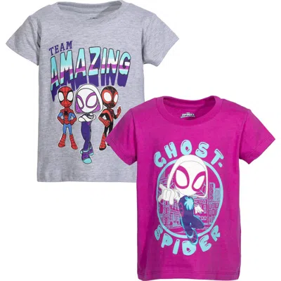 Marvel Kids'  Spidey And His Amazing Friends 2-pack Short Sleeve T-shirts In Multi