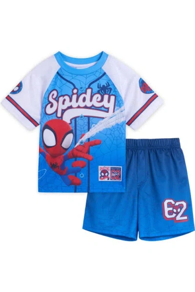 Marvel Kids'  Spidey And His Amazing Friends 2-piece Athletic Tee And Shorts Set In Blue