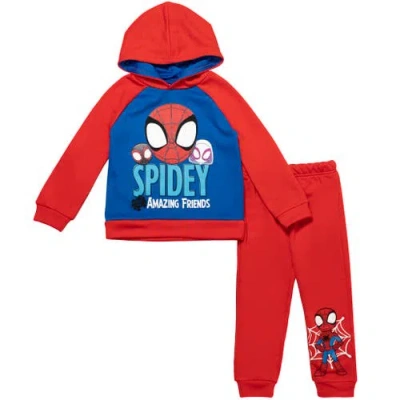 Marvel Kids'  Spidey And His Amazing Friends 2-piece Fleece Hoodie And Pants Set In Red