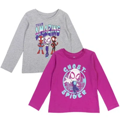 Marvel Kids'  Spidey And His Amazing Friends 2-piece Long Sleeve T-shirts In Gray