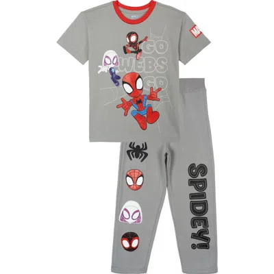 Marvel Kids'  Spidey And His Amazing Friends 2-piece T-shirt And Fleece Pants Set In Gray