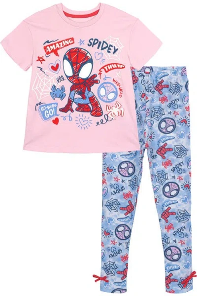 Marvel Kids'  Spidey And His Amazing Friends 2-piece T-shirt And Leggings Set In Pink