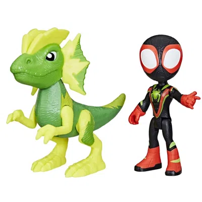 Marvel Spidey And His Amazing Friends Dino-webs Miles "spin" Morales & Electrosaurus Action Figure Set In Multi