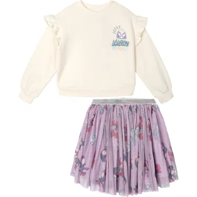 Marvel Kids'  Spidey And His Amazing Friends Fleece Sweatshirt And Tulle Skirt Set In Multi