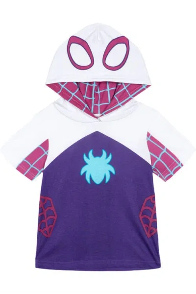 Marvel Spidey And His Amazing Friends Ghost-spider Hooded T-shirt In Purple Ghost Spider