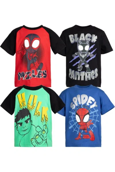 Marvel Kids'  Spidey And His Amazing Friends Short Sleeve T-shirt 4-pack In Animal Print