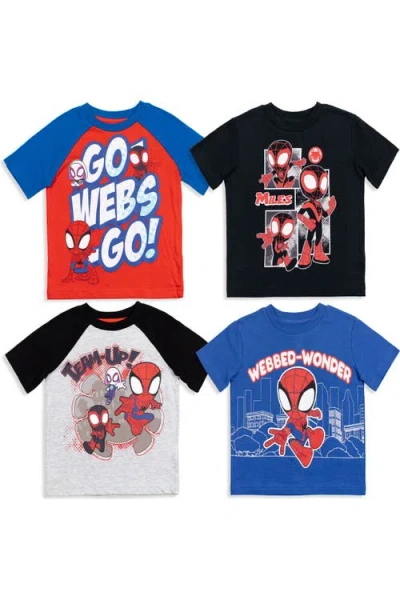 Marvel Kids'  Spidey And His Amazing Friends Short Sleeve T-shirt 4-pack In Multi