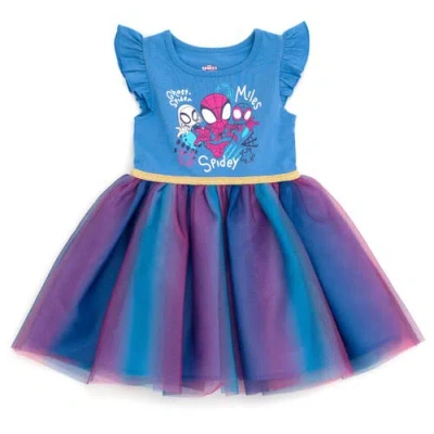 Marvel Kids'  Spidey And His Amazing Friends Sleeveless Tutu Dress In Blue
