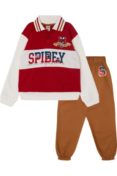 Marvel Kids'  Spidey And His Amazing Friends Varsity 2-piece Polo And Pants Set In Multi