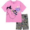 Marvel T-shirt & Bike Shorts Set In Pink