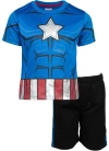 Marvel T-shirt & Mesh Shorts Set In Multi