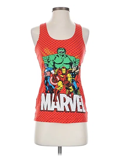 Pre-owned Marvel Tank Top Red Halter Neckline Tops