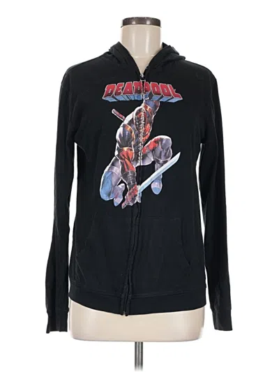 Pre-owned Marvel Zip Up Hoodie In Black