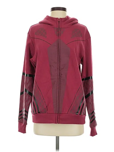 Pre-owned Marvel Zip Up Hoodie In Burgundy