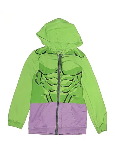 Pre-owned Marvel Kids' Zip Up Hoodie In Green