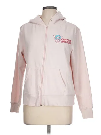 Pre-owned Marvel Zip Up Hoodie In Pink