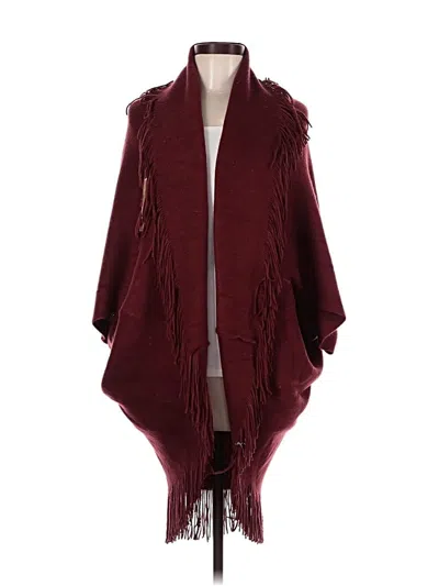 Pre-owned Marvelush For Layers By Lizden Poncho In Burgundy