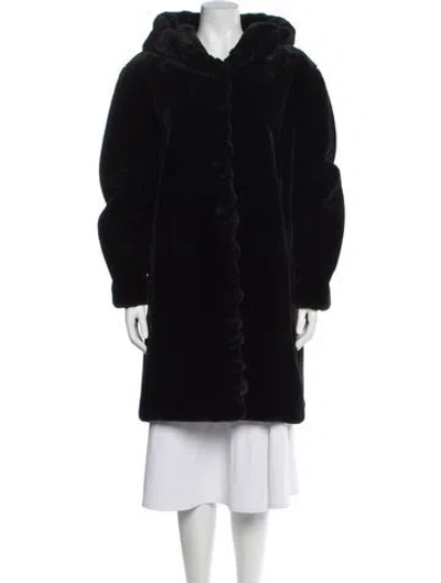 Pre-owned Marvin Richards Faux Fur Coat In Black
