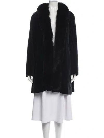 Pre-owned Marvin Richards Faux Fur Coat In Black