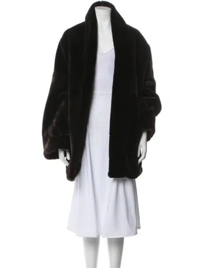 Pre-owned Marvin Richards Faux Fur Coat In Brown
