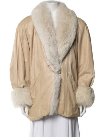 Pre-owned Marvin Richards Faux Fur Jacket In Neutral
