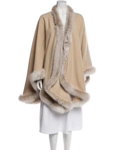 Pre-owned Marvin Richards Fox Faux Fur Coat In Neutral