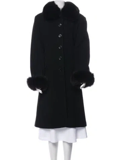 Pre-owned Marvin Richards Lambswool Faux Fur Coat In Black
