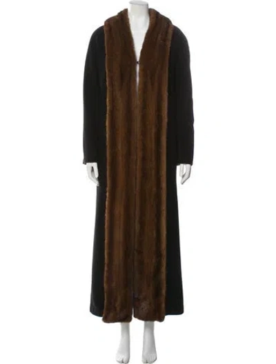 Pre-owned Marvin Richards Lambswool Faux Fur Coat In Brown